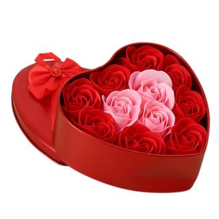11Pcs-Box Artificial Flowers Rose Soap Flower Heart Shape Diy Wedding_1